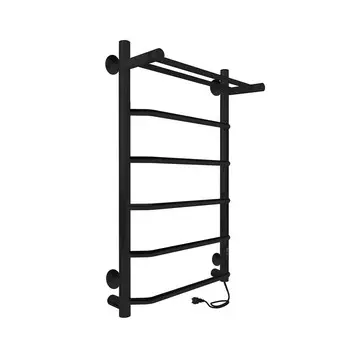 Полотенцесушитель электрический Indigo Roof Lux с полкой 800х532 мм 0 Вт с терморегулятором черный муар