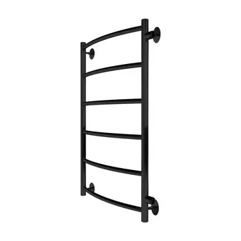 Полотенцесушитель водяной Indigo Arc 700х300 мм лесенка с боковым подключением 600 мм черный муар