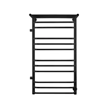 Полотенцесушитель водяной Indigo Brace 1000х500 мм лесенка с боковым подключением 600 мм слева с полкой черный муар