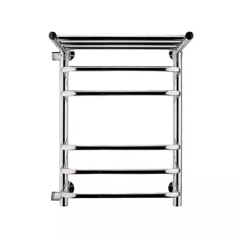 Полотенцесушитель водяной Indigo Brace 600х400 мм лесенка с боковым подключением 500 мм слева с полкой хром