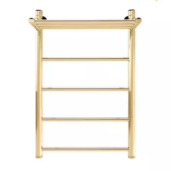 Полотенцесушитель водяной Indigo Line 700х500 мм лесенка с полкой золото