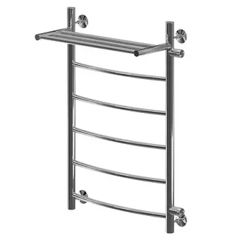 Полотенцесушитель водяной MyFrea MyLondon 800х500 мм лесенка с боковым подключением 600 мм справа с полкой хром