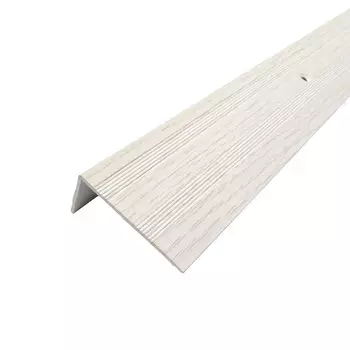 Порог алюминиевый угловой наружный 40х20х900 мм дуб ривалго белый