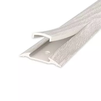 Порог пластиковый одноуровневый стык 36х900 мм сосна беленая с монтажным каналом