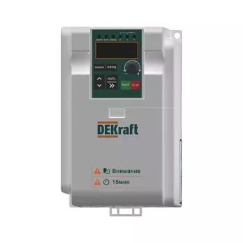 Преобразователь частоты Dekraft DEKV060 1P 27А 240 В на DIN-рейку (DEKV060G2R2S2)
