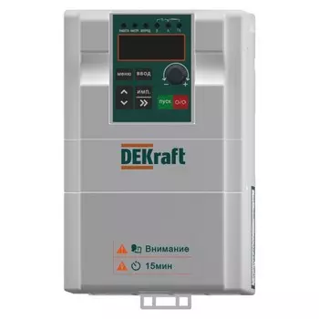 Преобразователь частоты Dekraft DEKV060 3P 6,8А 440 В на DIN-рейку (DEKV060G2R2T4B)