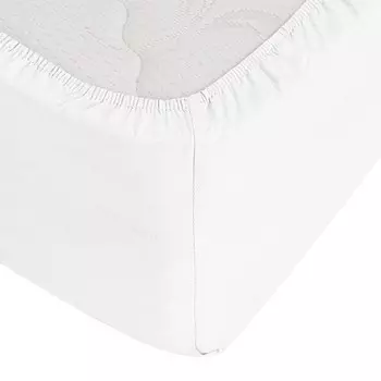 Простыня на резинке 140х200х30 см сатин белая Lorikeet Solo