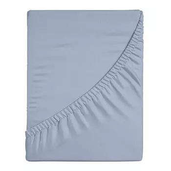 Простыня на резинке 160х200х25 см перкаль голубая Василиса Idea