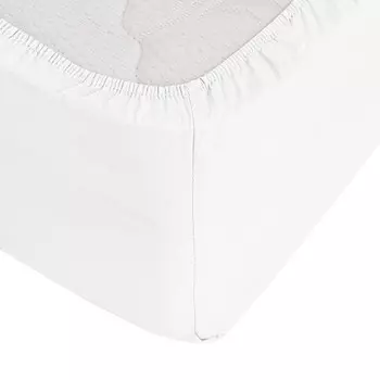 Простыня на резинке 160х200х30 см сатин белая Lorikeet Solo