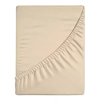 Простыня на резинке 180х200х25 см перкаль бежевая Василиса Idea