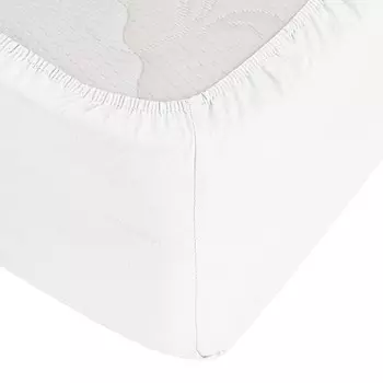 Простыня на резинке 180х200х30 см сатин белая Lorikeet Solo