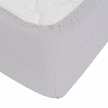 Простыня на резинке 180х200х30 см сатин серая Lorikeet Solo