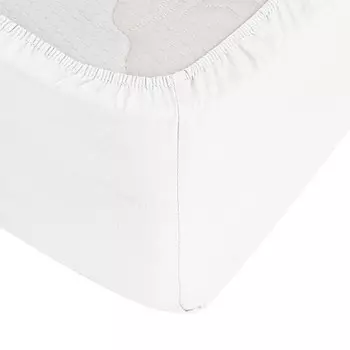 Простыня на резинке 200х200х30 см сатин белая Lorikeet Solo