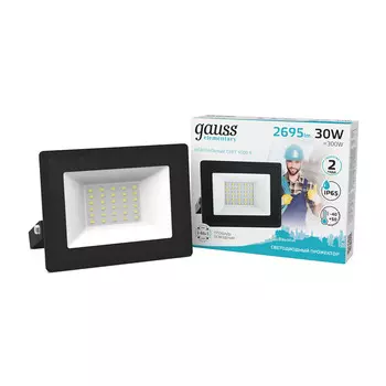 Прожектор cветодиодный Gauss Elementary G2 4000K 30 Вт IP65 черный