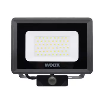 Прожектор светодиодный Wolta WFL 5700К 50 Вт IP65 с датчиком серый