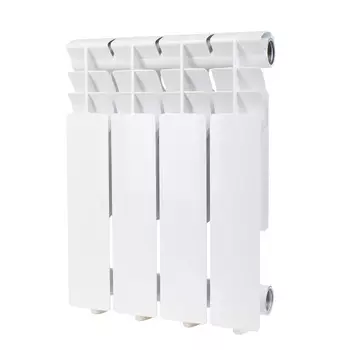 Радиатор алюминиевый Halsen 350/80 мм 4 секции 1" боковое подключение белый