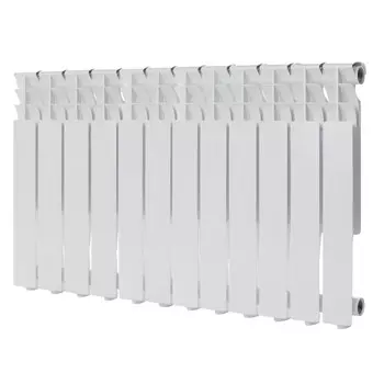 Радиатор алюминиевый КМ 500 мм 12 секций 1" боковое подключение белый