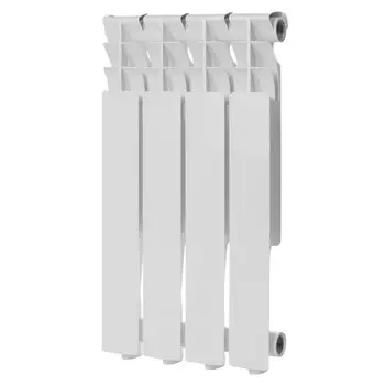 Радиатор алюминиевый КМ 500 мм 4 секции 1" боковое подключение белый