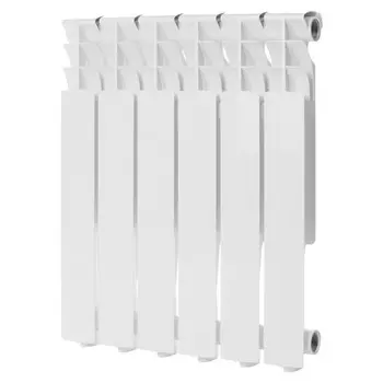 Радиатор алюминиевый КМ 500 мм 6 секций 1" боковое подключение белый