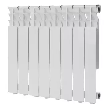 Радиатор алюминиевый КМ 500 мм 8 секций 1" боковое подключение белый