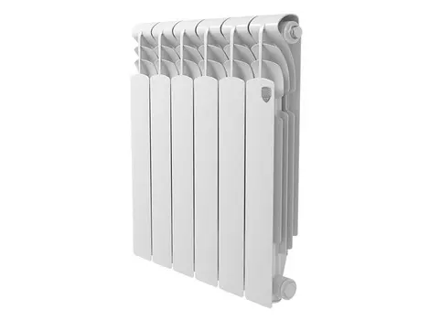 Радиатор алюминиевый Royal Thermo Revolution 500 мм 6 секций 1" боковое подключение белый