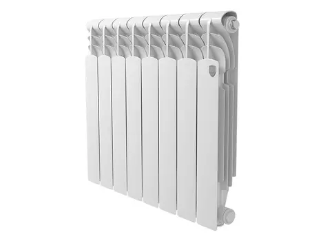 Радиатор алюминиевый Royal Thermo Revolution 500 мм 8 секций 1" боковое подключение белый