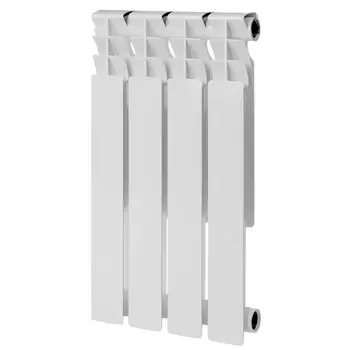 Радиатор биметаллический КМ 500 мм 4 секции 1" боковое подключение белый