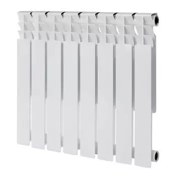 Радиатор биметаллический КМ 500 мм 8 секций 1" боковое подключение белый
