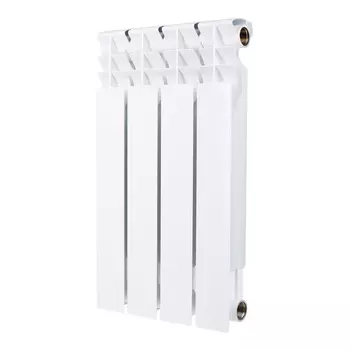 Радиатор биметаллический Oasis Eco 500/80 мм 4 секции 1" боковое подключение белый