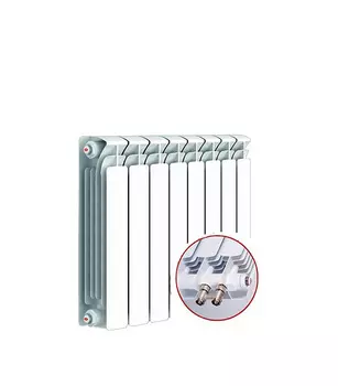 Радиатор биметаллический Rifar Base Ventil 500 мм 12 секций 3/4 нижнее левое подключение белый