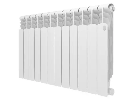Радиатор биметаллический Royal Thermo Revolution Bimetall 500 мм 12 секций 1" боковое подключение белый