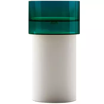 Раковина Abber Kristall 450 мм напольная белая/бирюзовая (AT2701White-Aquamarin-H)