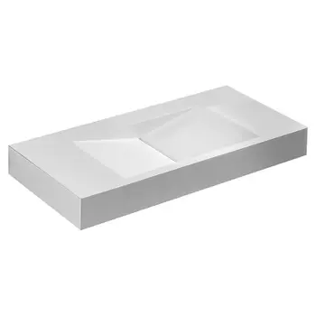 Раковина Abber Stein 100 см подвесная белая матовая (AS2641)