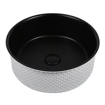 Раковина Corsa Deco Crystal 38 см накладная белая/черная матовая (ABCR38WB)