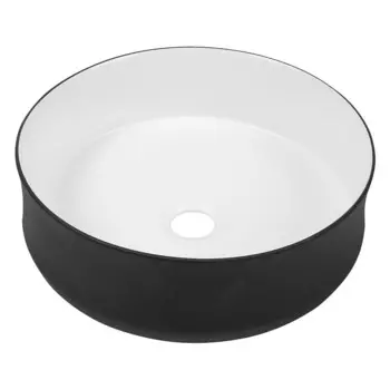 Раковина Corsa Deco FX100 36 см накладная черная/белая матовая (ABFX36BW)