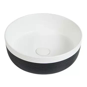 Раковина Corsa Deco Groove 36 см накладная черная/белая матовая (ABGR36BW)