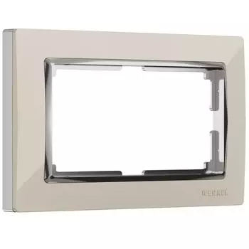 Рамка для двойной розетки Werkel Snabb слоновая кость/хром (a051648)