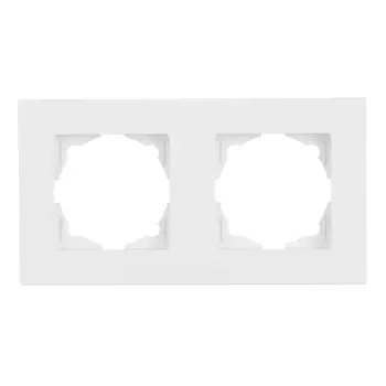 Рамка GUNSAN Eqona 16401100-000141 двухместная универсальная скрытая установка белая IP20