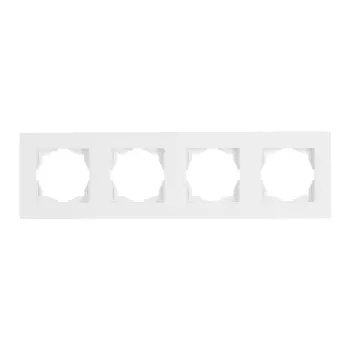 Рамка GUNSAN Eqona 16401100-000145 четырехместная универсальная скрытая установка белая IP20