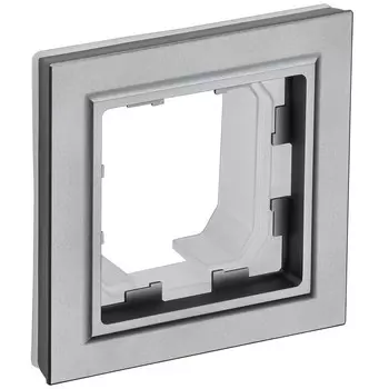 Рамка IEK Brite РУ-1-БрС-44 одноместная сталь (BR-M12-44-K46)