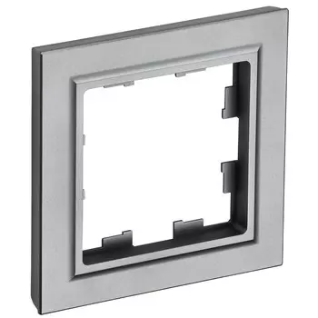 Рамка IEK Brite РУ-1-БрС одноместная сталь (BR-M12-K46)