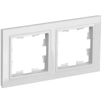 Рамка IEK Brite РУ-2-БрБ двухместная белая (BR-M22-K01)