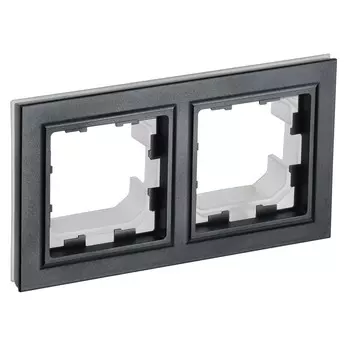 Рамка IEK Brite РУ-2-БрЧ-44 двухместная черная (BR-M22-44-K02)
