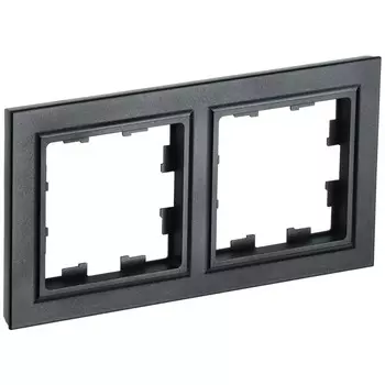 Рамка IEK Brite РУ-2-БрЧ двухместная черная (BR-M22-K02)