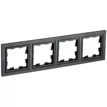 Рамка IEK Brite РУ-4-БрЧ четырехместная черная (BR-M42-K02)