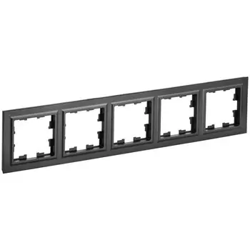 Рамка IEK Brite РУ-5-БрЧ пятиместная черная (BR-M52-K02)