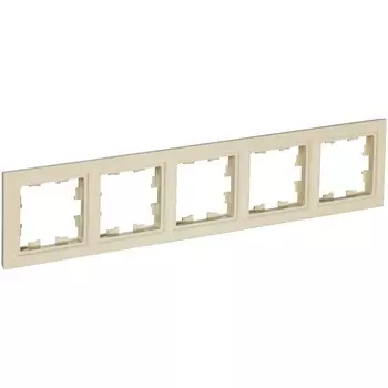 Рамка IEK Brite РУ-5-БрКр пятиместная бежевая (BR-M52-K10)