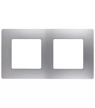 Рамка Legrand Etika двухместная алюминий (672552)