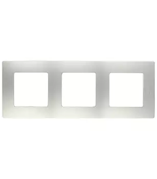 Рамка Legrand Etika трехместная алюминий (672553)