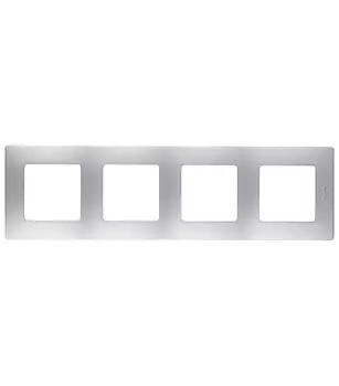 Рамка Legrand Etika четырехместная алюминий (672554)